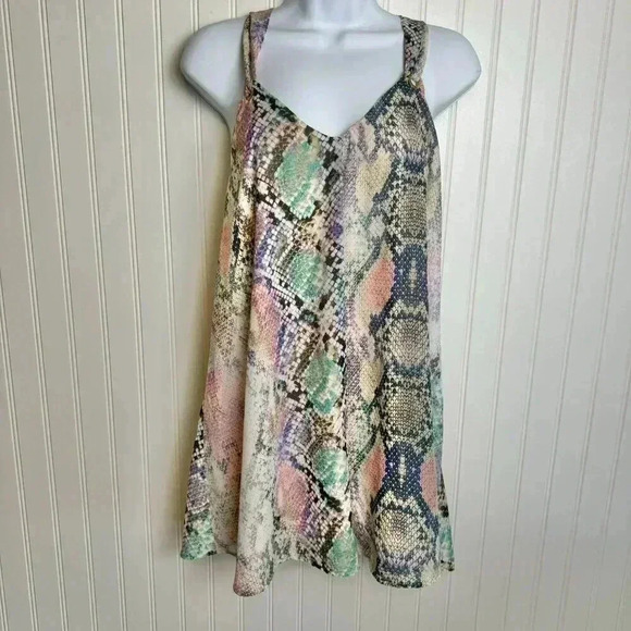 Show Me Your Mumu Colorful Snake Print Back Tie Romper XS M36 - Picture 5 of 9